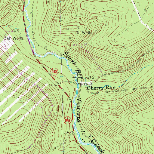 Topographic Map of Cherry Run, PA