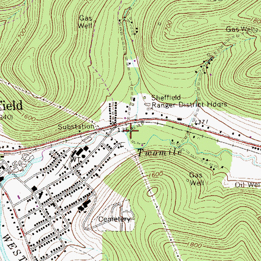 Topographic Map of Deer Lick Run, PA
