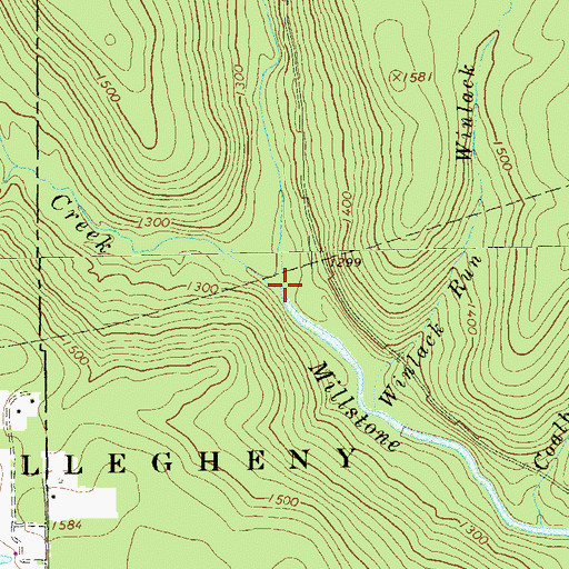 Topographic Map of East Branch Millstone Creek, PA