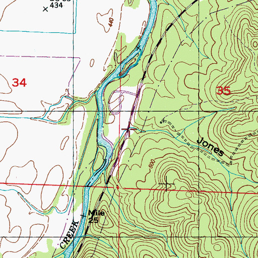 Topographic Map of Jones Hollow, AL