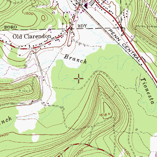 Topographic Map of Farnsworth Branch, PA