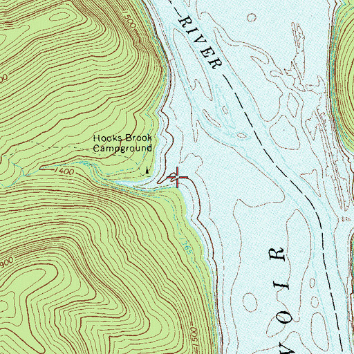 Topographic Map of Hooks Brook, PA