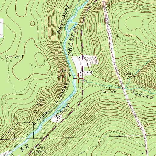 Topographic Map of Indian Run, PA