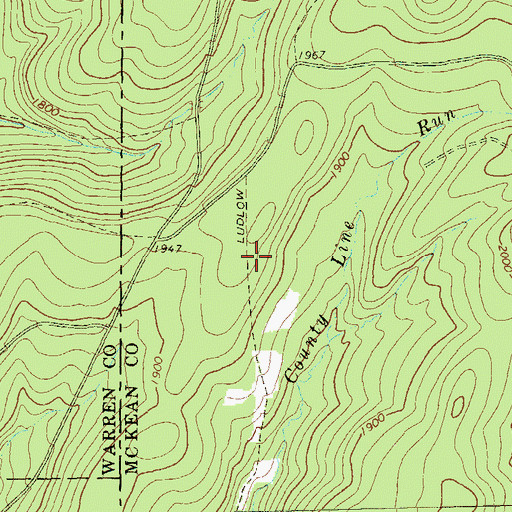 Topographic Map of Ludlow Trail, PA