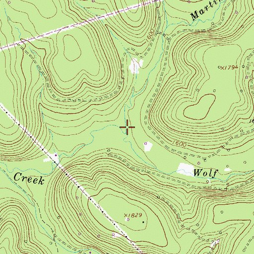 Topographic Map of Martin Run, PA