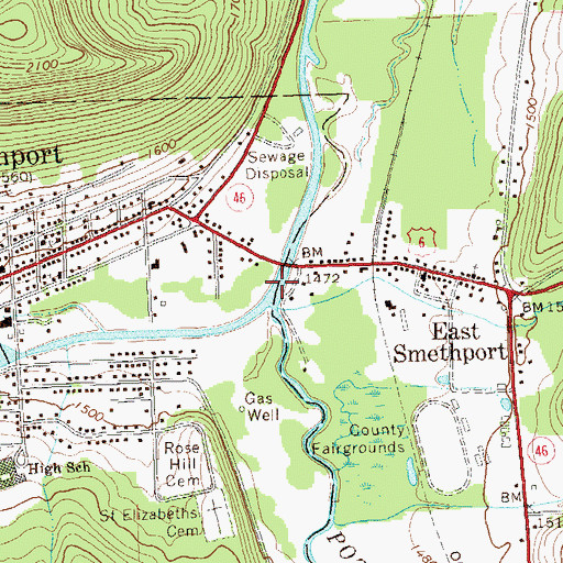 Topographic Map of Marvin Creek, PA