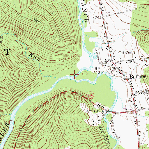 Topographic Map of South Branch Tionesta Creek, PA