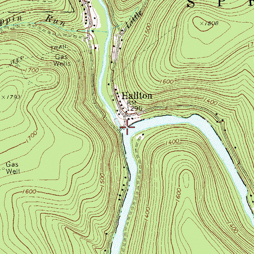 Topographic Map of Spring Creek, PA