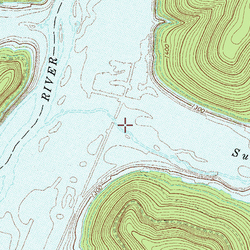 Topographic Map of Sugar Run, PA