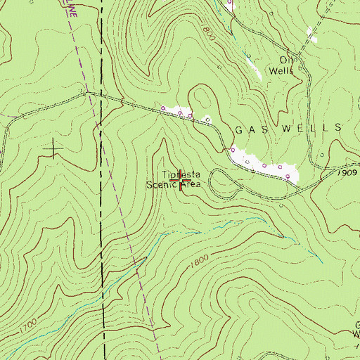 Topographic Map of Tionesta Scenic Area, PA