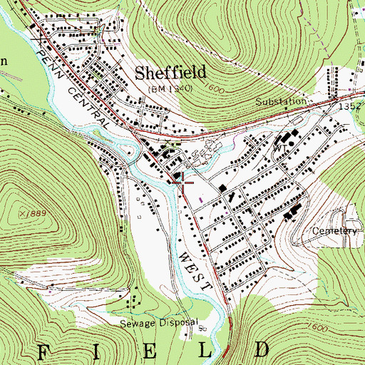 Topographic Map of Twomile Run, PA