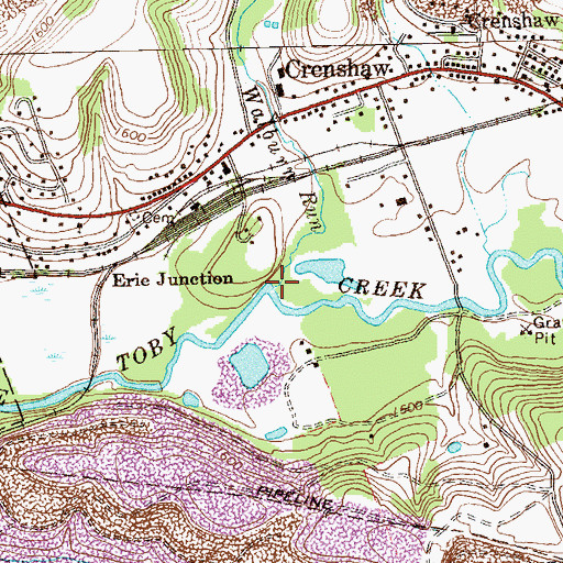 Topographic Map of Walburn Run, PA