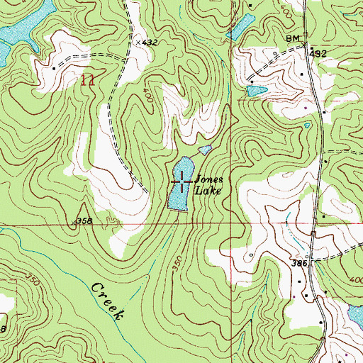 Topographic Map of Jones Lake, AL