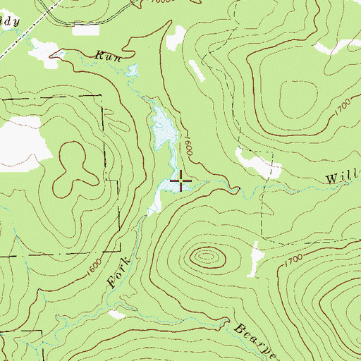 Topographic Map of Williams Run, PA