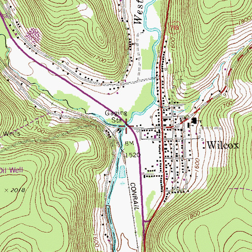 Topographic Map of Wilson Run, PA