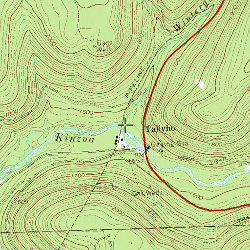 Topographic Map of Wintergreen Run, PA