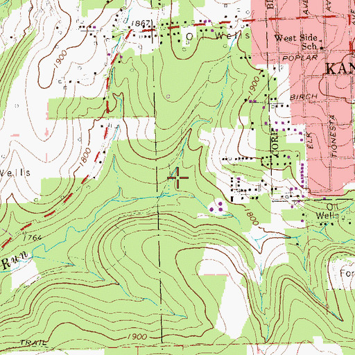 Topographic Map of WRXZ-FM (Kane), PA