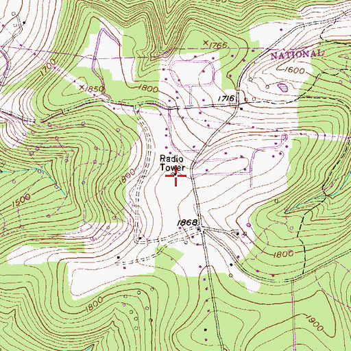 Topographic Map of WNAE-AM (Warren), PA