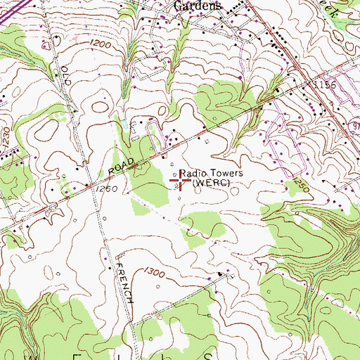 Topographic Map of WLKK-AM (Erie), PA
