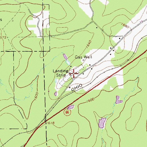 Topographic Map of Shadowood Farm Airport (historical), PA