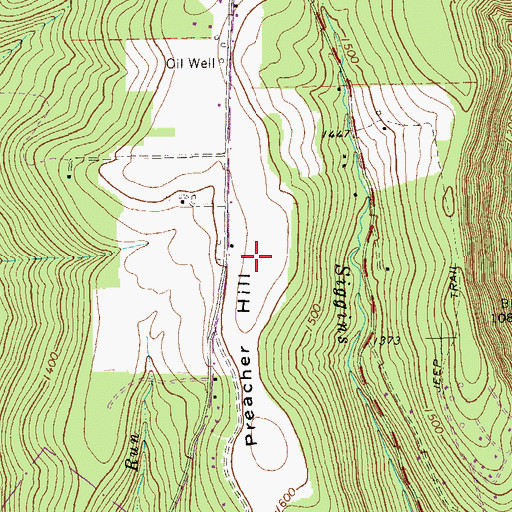 Topographic Map of Mountain Crest Airport, PA