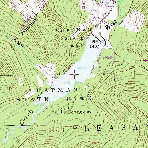 Topographic Map of Chapman Dam Reservoir, PA