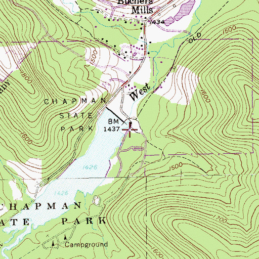 Topographic Map of Chapman Dam, PA