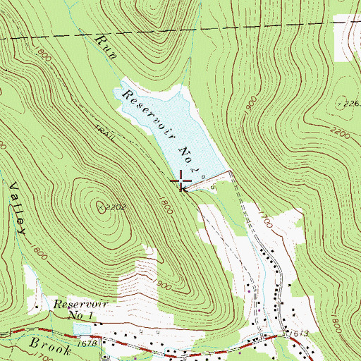 Topographic Map of Bradford City Number Two Dam, PA