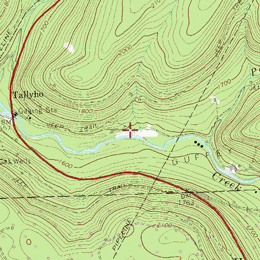 Topographic Map of Elk Bar Run, PA