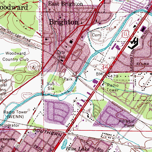 Topographic Map of Jones Valley, AL