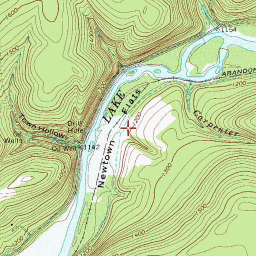 Topographic Map of Newtown, PA