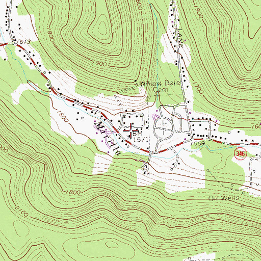 Topographic Map of Marilla Brook School, PA