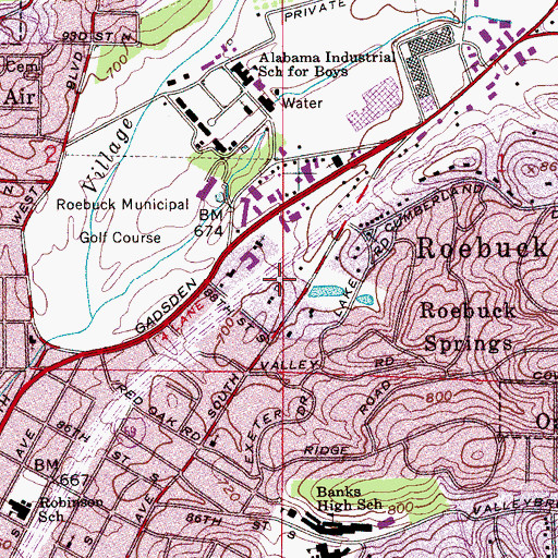 Topographic Map of Jones Valley, AL