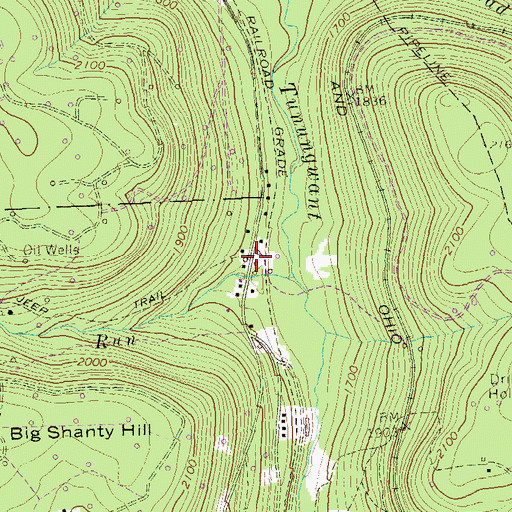 Topographic Map of Big Shanty Station, PA