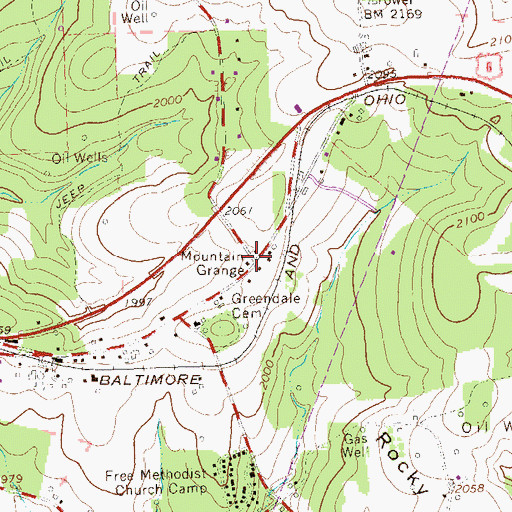 Topographic Map of Greendale School, PA