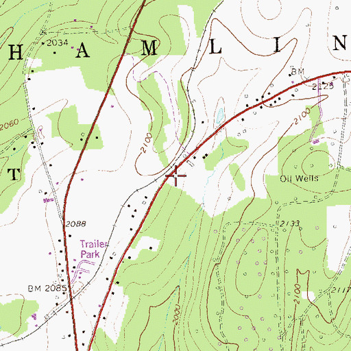 Topographic Map of Toby Springs School, PA