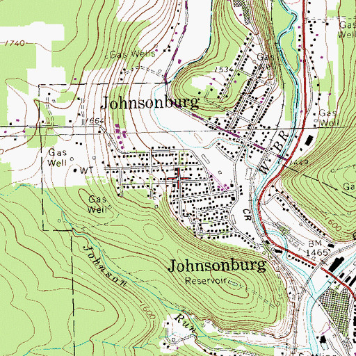 Topographic Map of Rolfe, PA
