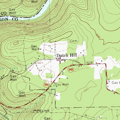 Topographic Map of Dutch Hill School, PA