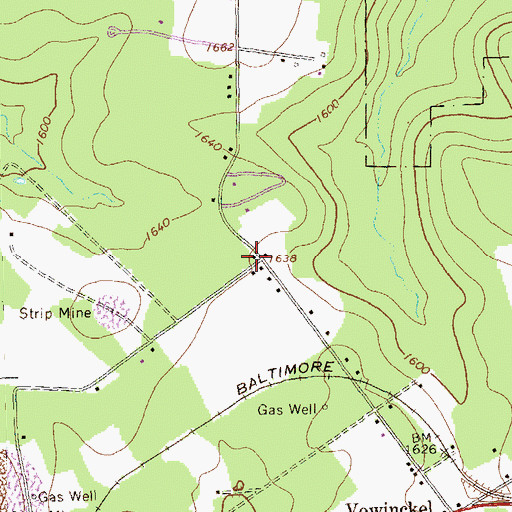 Topographic Map of McAvoy School, PA