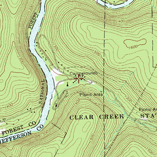 Topographic Map of CCC Camp (historical), PA