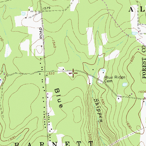 Topographic Map of Shippen School, PA