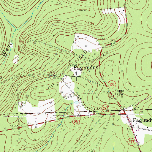 Topographic Map of White School, PA