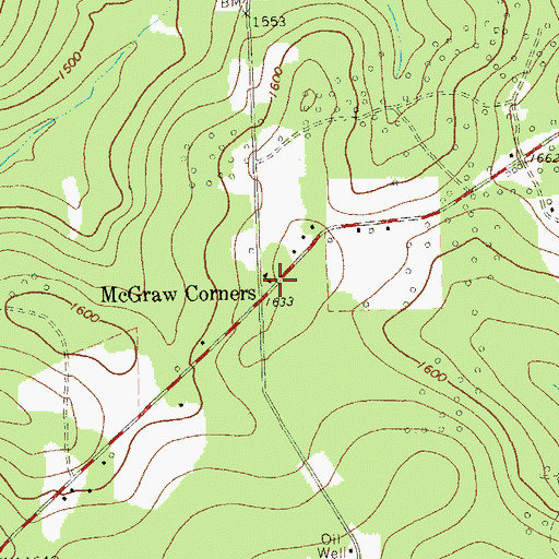 Topographic Map of McGraw School, PA