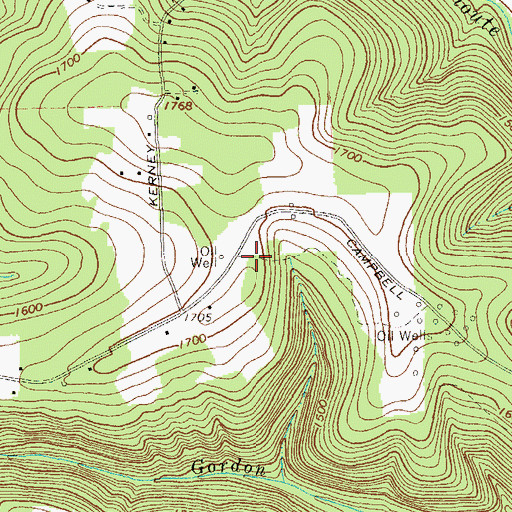 Topographic Map of Pleasant Grove School (historical), PA