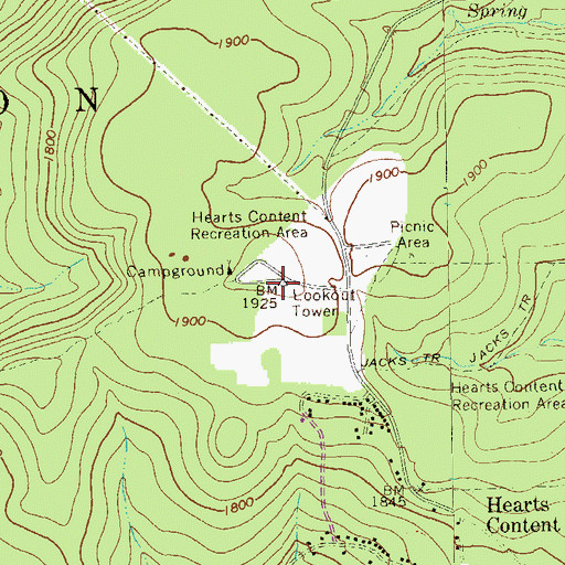 Topographic Map of Wheeler Fire Tower, PA