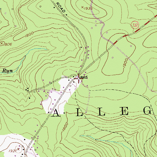 Topographic Map of Liberty School (historical), PA