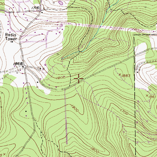 Topographic Map of Pleasant School (historical), PA