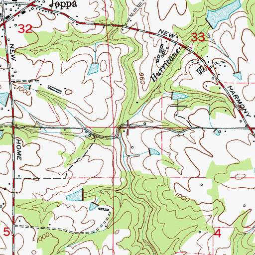 Topographic Map of Joppa Creek, AL