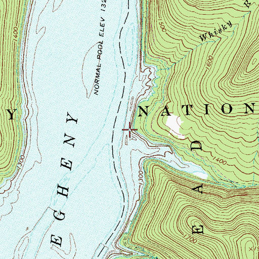 Topographic Map of Gowango (historical), PA