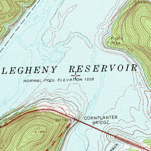 Topographic Map of Kinzua (historical), PA
